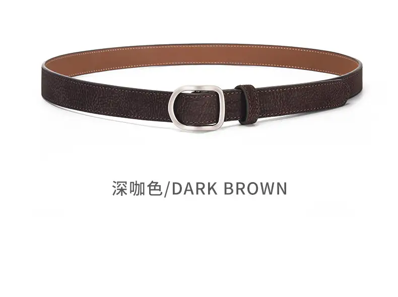 D-Shaped Smooth Buckle No-Punch Leather Belt for Women, Korean Style Fashion Simple Jeans Belt Versatile Decorative Belt — feature 12