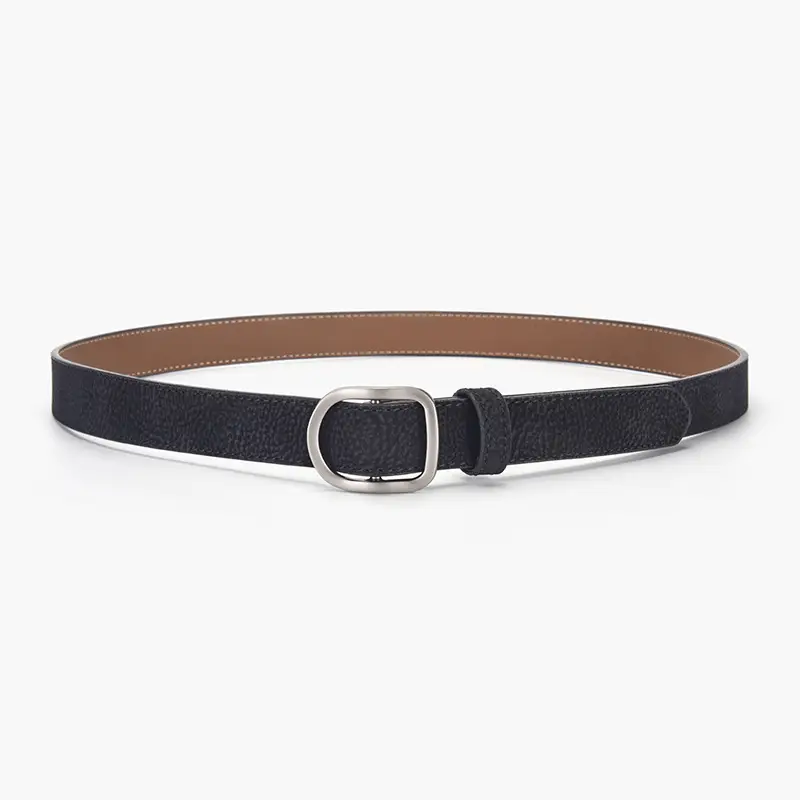 D-Shaped Smooth Buckle No-Punch Leather Belt for Women, Korean Style Fashion Simple Jeans Belt Versatile Decorative Belt - Image 2