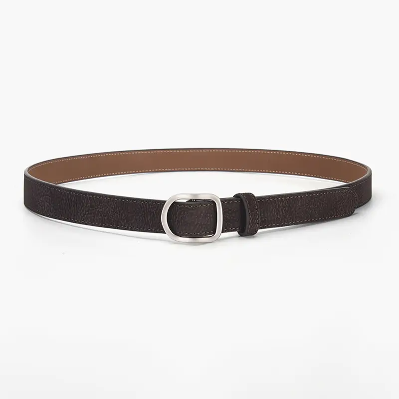 D-Shaped Smooth Buckle No-Punch Leather Belt for Women, Korean Style Fashion Simple Jeans Belt Versatile Decorative Belt - Image 3