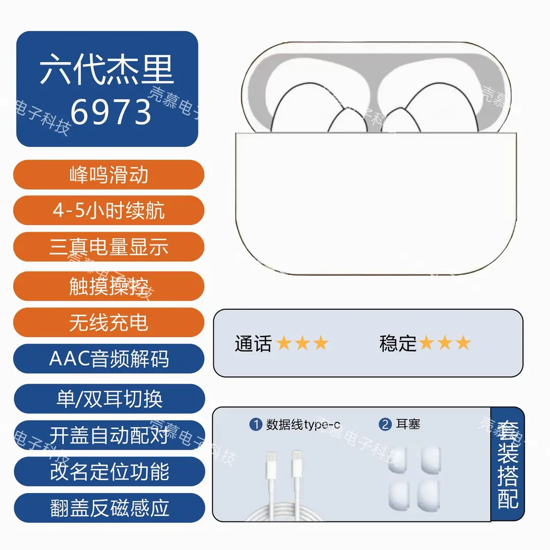 Huaqiangbei Pro3 8Th Generation Wireless Bluetooth Headphones 6Th Generation 7Th Generation 8Th Generation Anc Noise Reduction Suitable for Air Apple Android