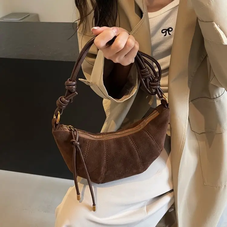 Fashionable Crossbody Bag for Women, Versatile Dumpling Bag, 2025 New Retro Matte Leather Internet Celebrity Hot-Selling Women's Shoulder Bag - Image 7