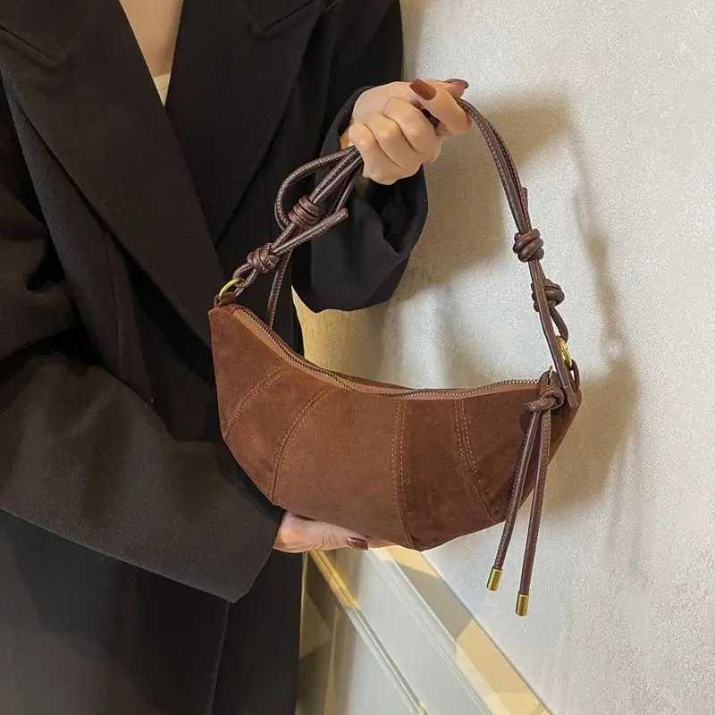 Fashionable Crossbody Bag for Women, Versatile Dumpling Bag, 2025 New Retro Matte Leather Internet Celebrity Hot-Selling Women's Shoulder Bag - Image 3