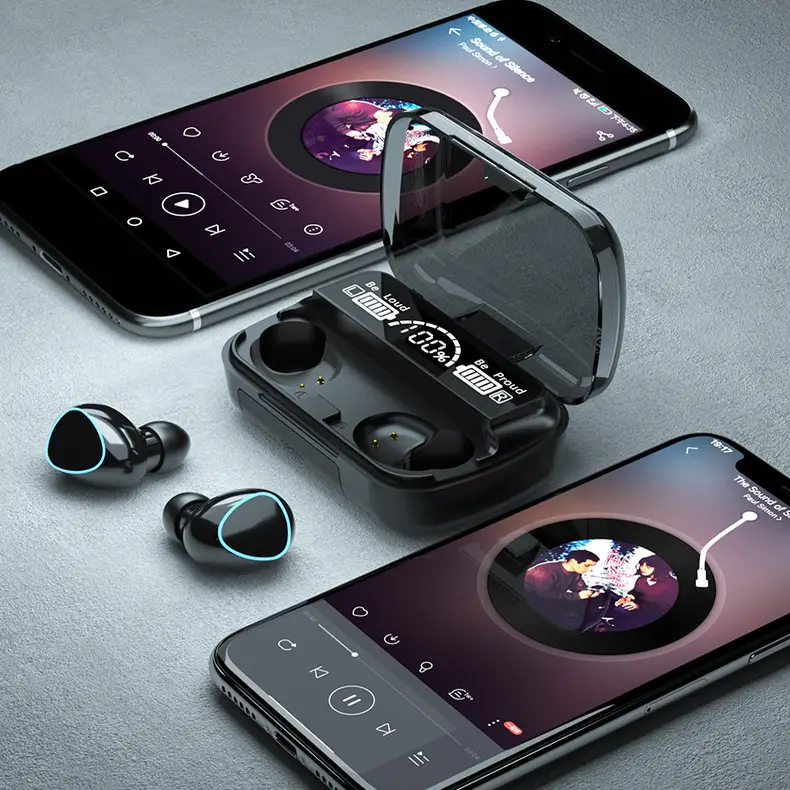 2026 New Wireless Bluetooth Earphones with Digital Display M10 Ultra-Long Battery Life In-Ear Cross-Border Earphones with High Sound Quality and Noise Reduction