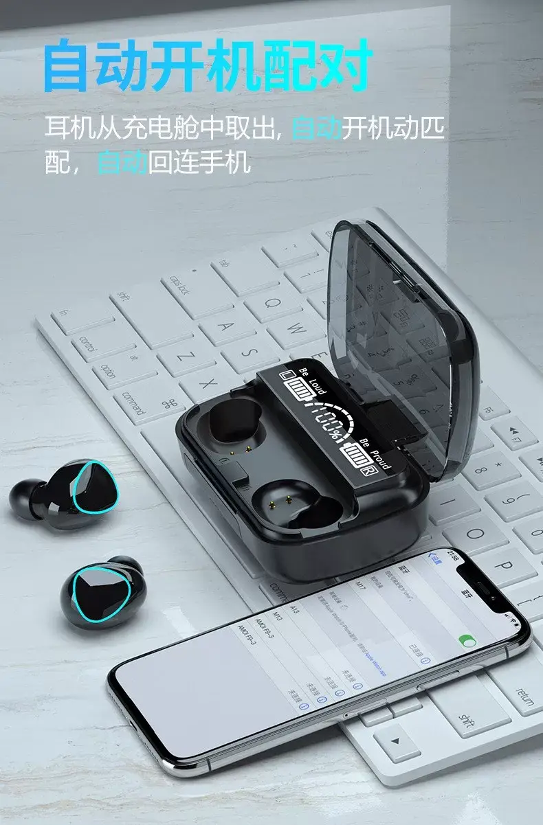 2026 New Wireless Bluetooth Earphones with Digital Display M10 Ultra-Long Battery Life In-Ear Cross-Border Earphones with High Sound Quality and Noise Reduction — feature 3