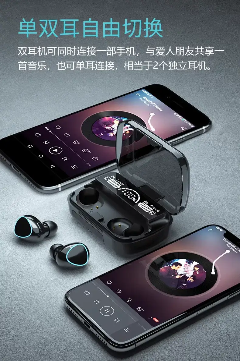 2026 New Wireless Bluetooth Earphones with Digital Display M10 Ultra-Long Battery Life In-Ear Cross-Border Earphones with High Sound Quality and Noise Reduction — feature 6