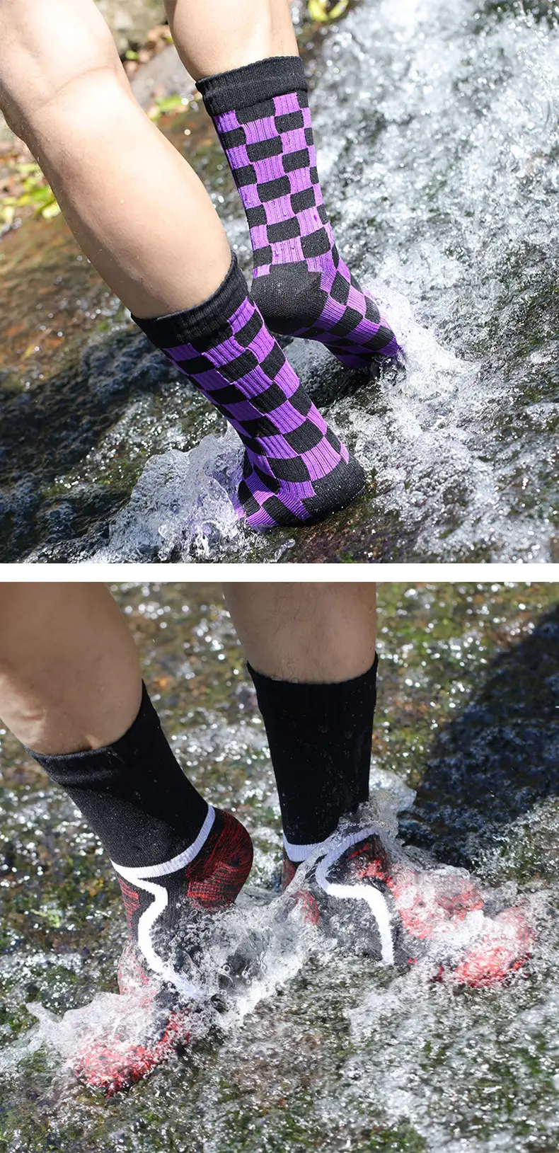 Water-Resistant Trail Socks for Men, Breathable, Waterproof, Sand-Proof, Wear-Resistant, Sports Outdoor Socks, Running and Hiking Socks, Sweat-Absorbing — feature 11