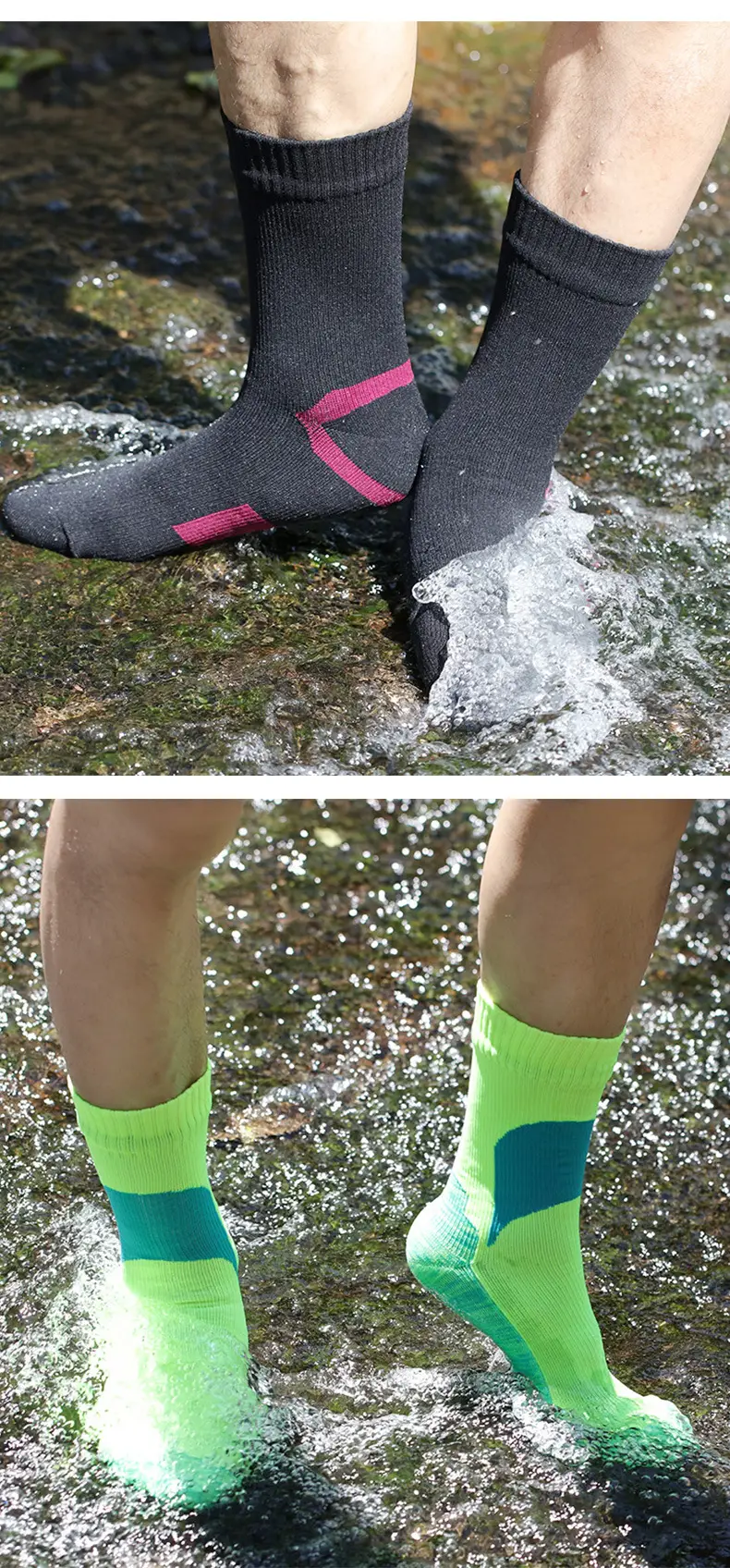 Water-Resistant Trail Socks for Men, Breathable, Waterproof, Sand-Proof, Wear-Resistant, Sports Outdoor Socks, Running and Hiking Socks, Sweat-Absorbing — feature 12