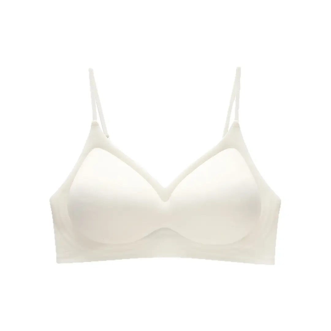 Seamless Underwear for Women with Small Busts, Soft Support, Jelly-Like Padding for a Fuller Look, Slimming Waist Effect, Fixed Palm Cups, Wireless Bra