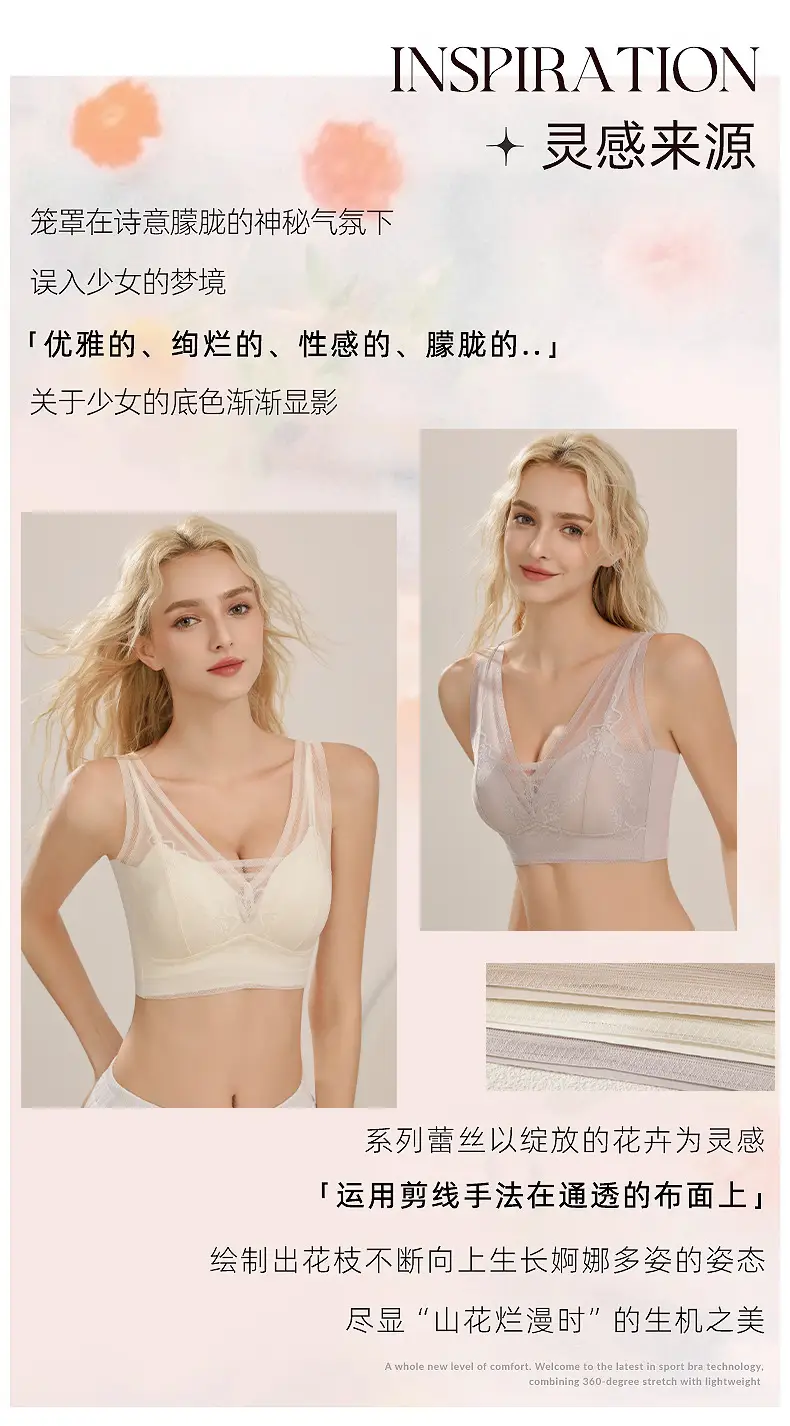 French-Style Bunny Ear Lingerie for Women, Large Bust Minimizing, Sexy Deep V, Seamless Invisible, Lightweight Breathable Bra, Live Streaming Dropshipping — feature 2