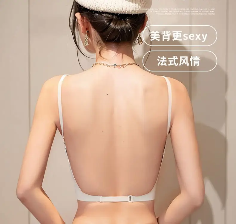 3D Rounded Cup Front-Clasp Extra-Large Thickened Wireless Bra, Sexy Lift-Up Seamless Large U Backless Bra — feature 10