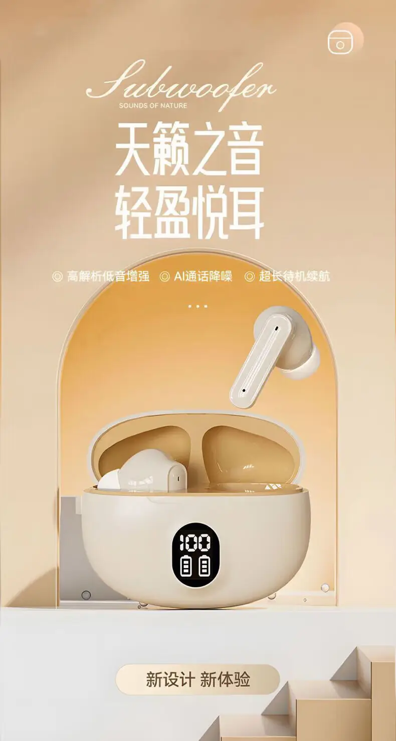 [Sound of Berlin] New Bluetooth Headphones with Long Battery Life for Listening to Music, Sports, Running, Standby, High-Quality Sound, In-Ear Type 895B — feature 1