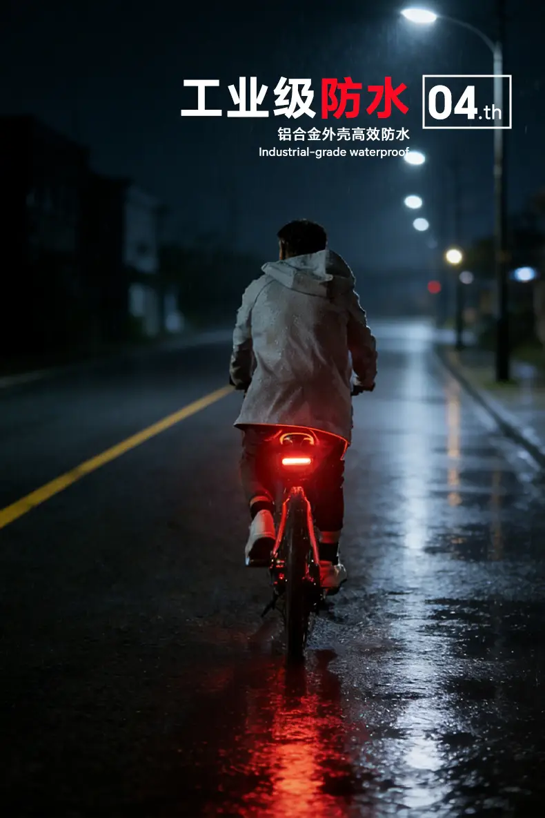 High-Brightness Bicycle Smart Brake Sensor Tail Light with Long Battery Life for Mountain and Road Bikes, Night Riding Flashing Breathing Warning Light Sports Outdoor — feature 6