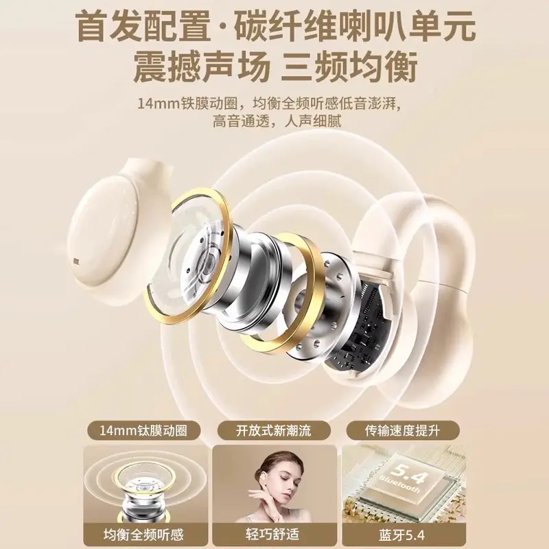 X51 Bone Conduction Wireless Bluetooth Headset 2026 New Ear Clip Ear-Hook Bluetooth Headset Cross-Border Wireless Headset