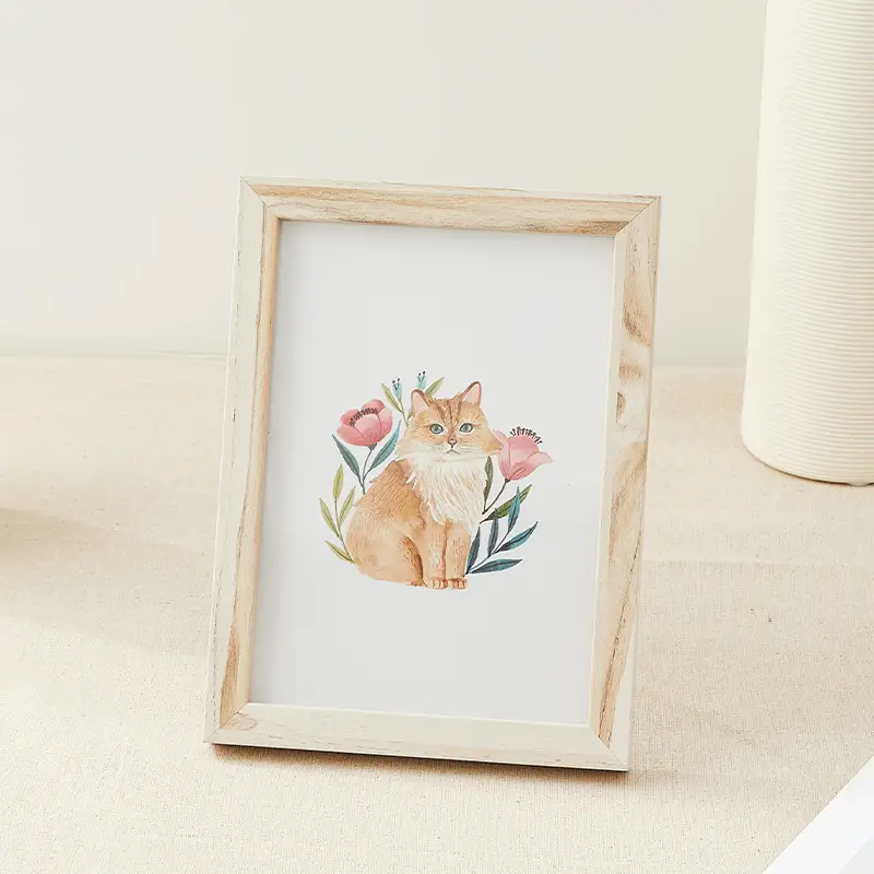 Simple Photo Frame Display Stand 56inch 7inch 8inch 10inch A4A3 Bedside Tabletop Decoration Wall-Mounted Photo Wall Wooden Picture Frame