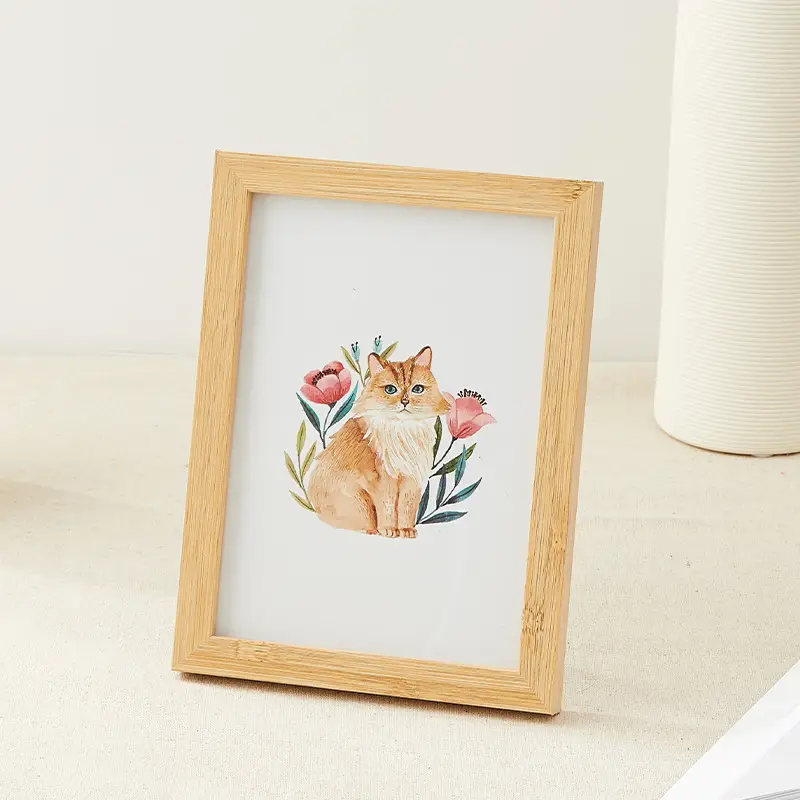 Simple Photo Frame Display Stand 56inch 7inch 8inch 10inch A4A3 Bedside Tabletop Decoration Wall-Mounted Photo Wall Wooden Picture Frame
