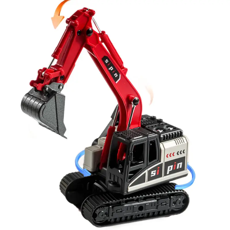 Inertia Alloy Hand-Cranked Excavator Construction Vehicle Toy for Boys, Digger, Bulldozer, Baby Model Ornament Gift
