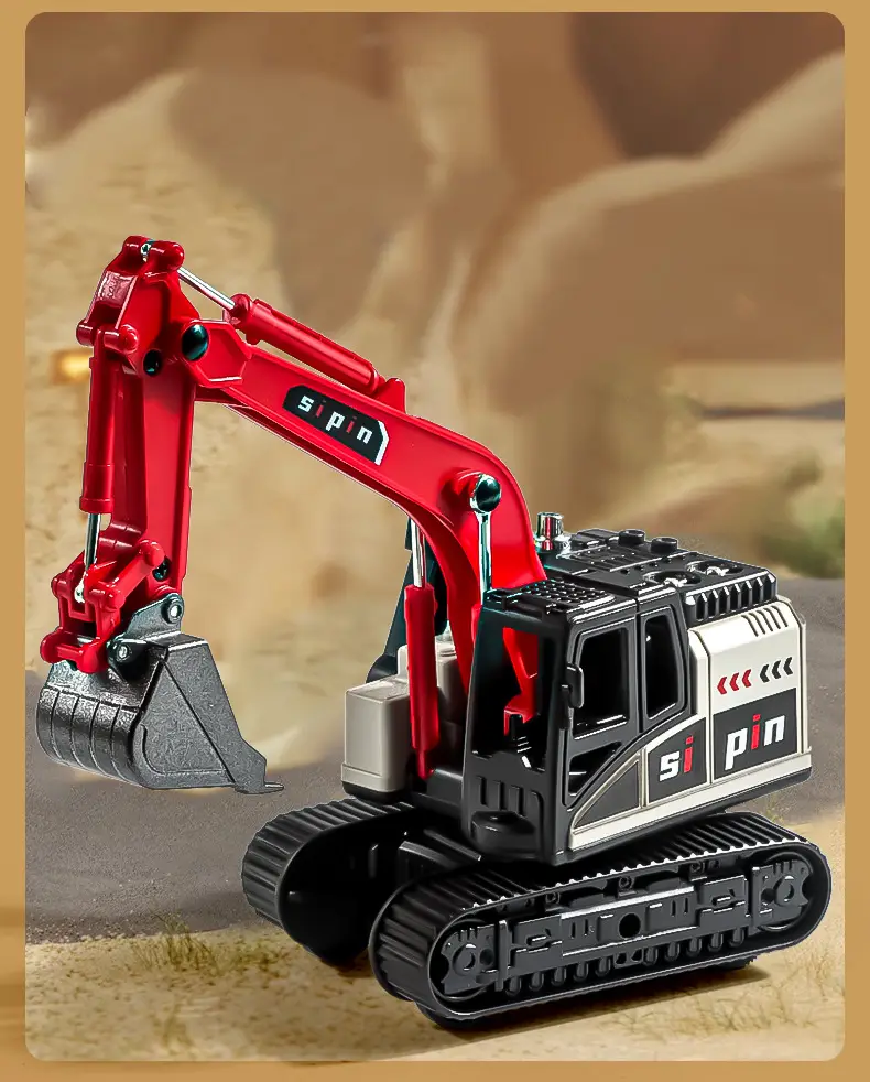 Inertia Alloy Hand-Cranked Excavator Construction Vehicle Toy for Boys, Digger, Bulldozer, Baby Model Ornament Gift — feature 4