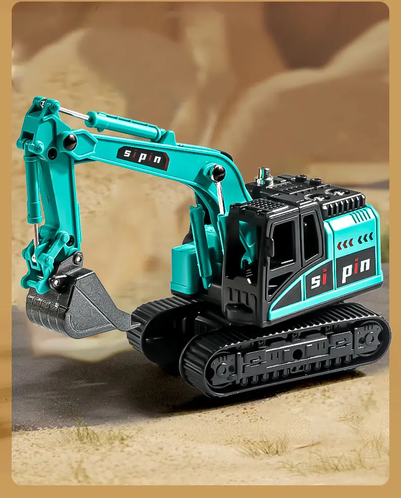 Inertia Alloy Hand-Cranked Excavator Construction Vehicle Toy for Boys, Digger, Bulldozer, Baby Model Ornament Gift — feature 5