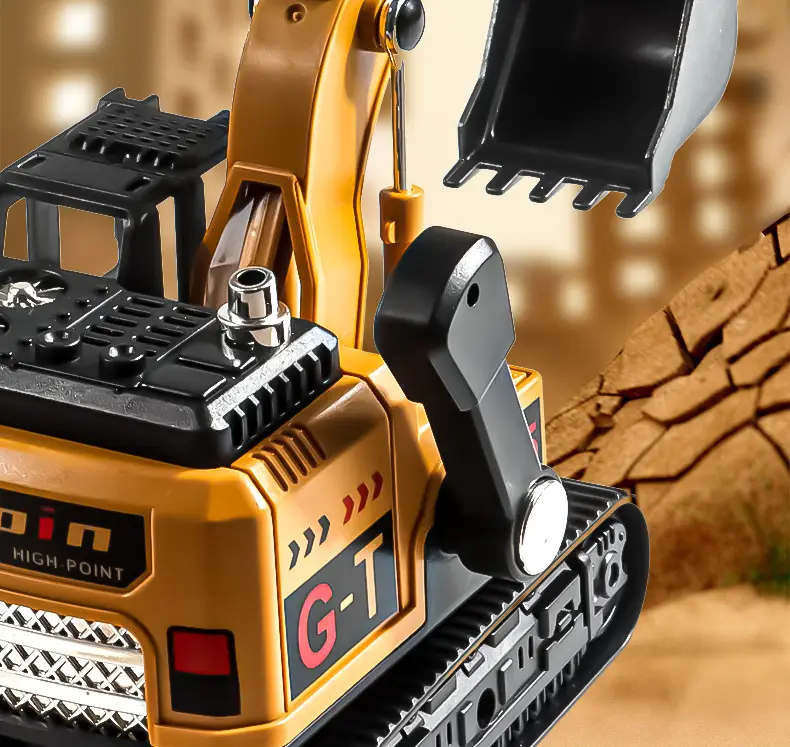 Inertia Alloy Hand-Cranked Excavator Construction Vehicle Toy for Boys, Digger, Bulldozer, Baby Model Ornament Gift — feature 8