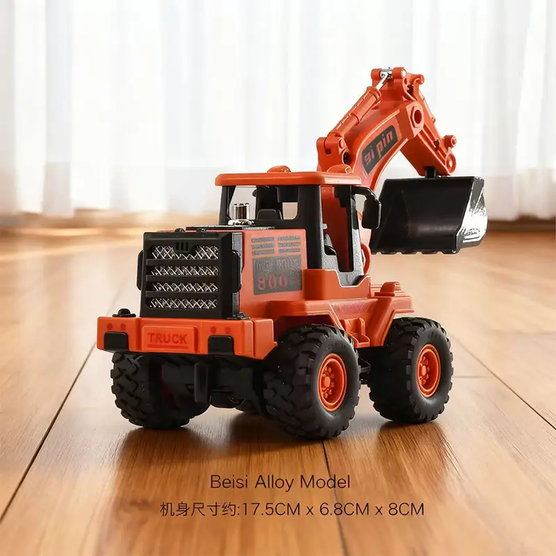 Inertia Alloy Hand-Cranked Excavator Construction Vehicle Toy for Boys, Digger, Bulldozer, Baby Model Ornament Gift