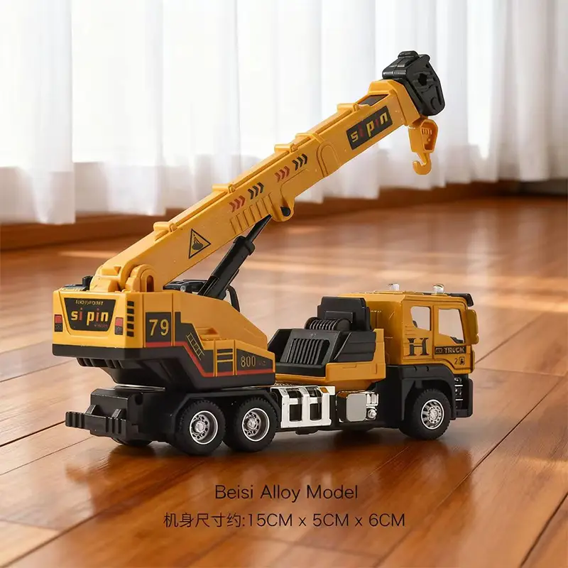 Inertia Alloy Hand-Cranked Excavator Construction Vehicle Toy for Boys, Digger, Bulldozer, Baby Model Ornament Gift
