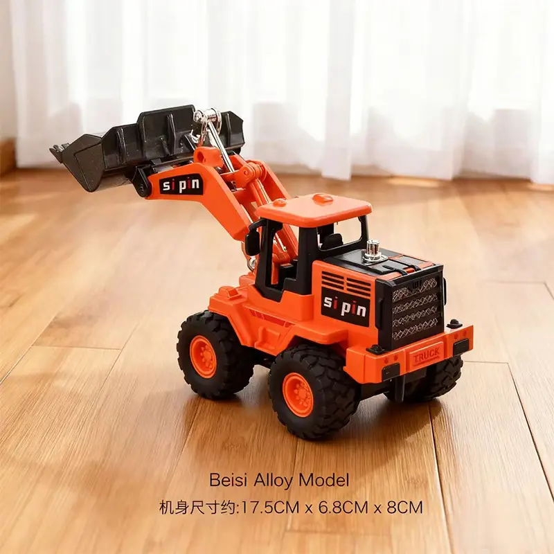 Inertia Alloy Hand-Cranked Excavator Construction Vehicle Toy for Boys, Digger, Bulldozer, Baby Model Ornament Gift