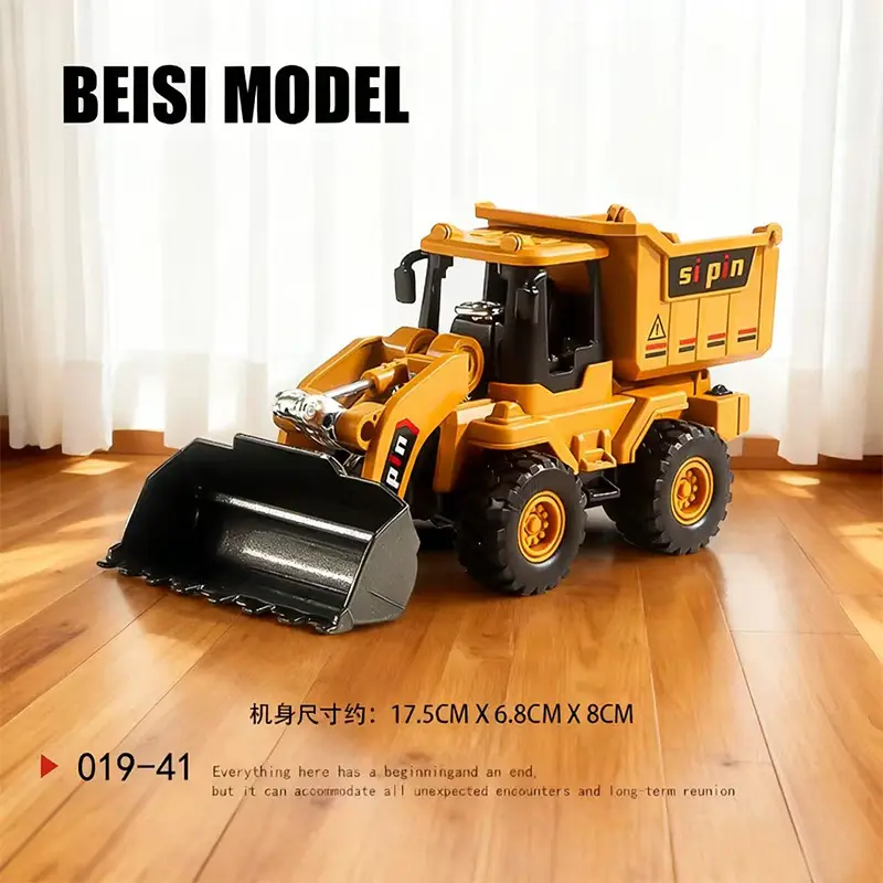 Inertia Alloy Hand-Cranked Excavator Construction Vehicle Toy for Boys, Digger, Bulldozer, Baby Model Ornament Gift