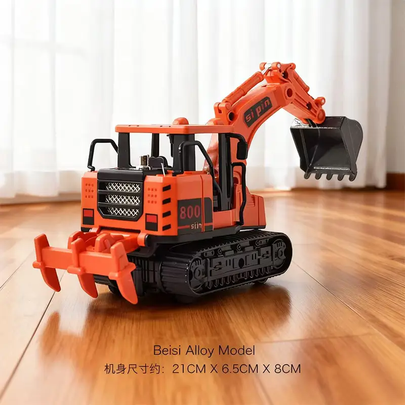 Inertia Alloy Hand-Cranked Excavator Construction Vehicle Toy for Boys, Digger, Bulldozer, Baby Model Ornament Gift
