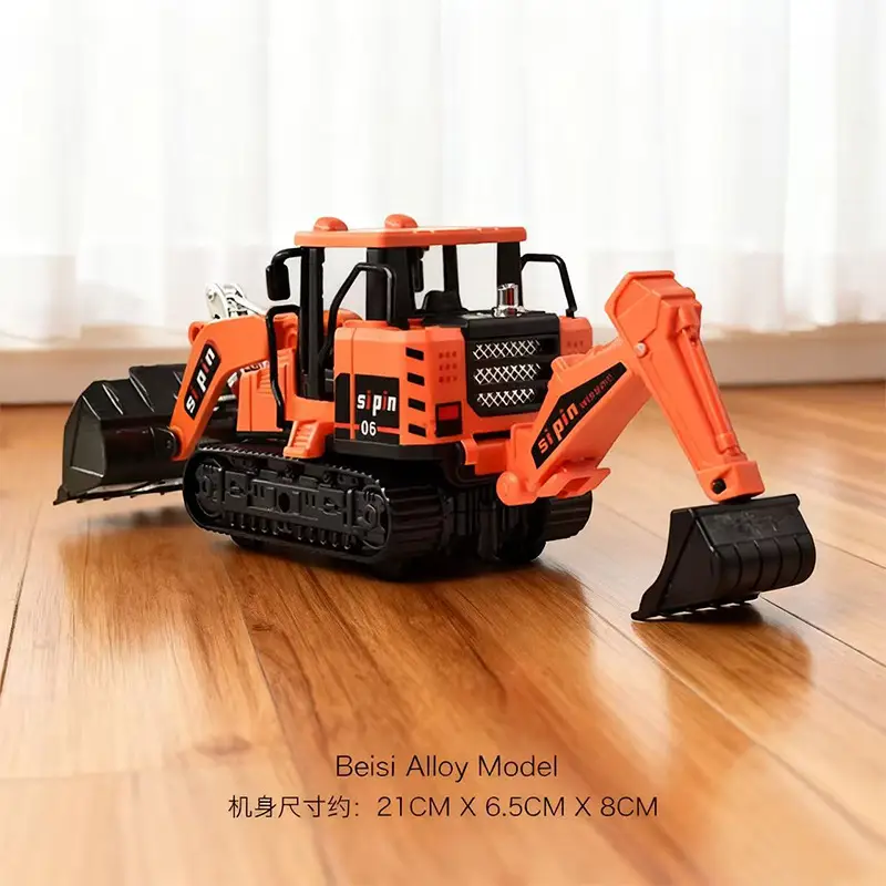 Inertia Alloy Hand-Cranked Excavator Construction Vehicle Toy for Boys, Digger, Bulldozer, Baby Model Ornament Gift