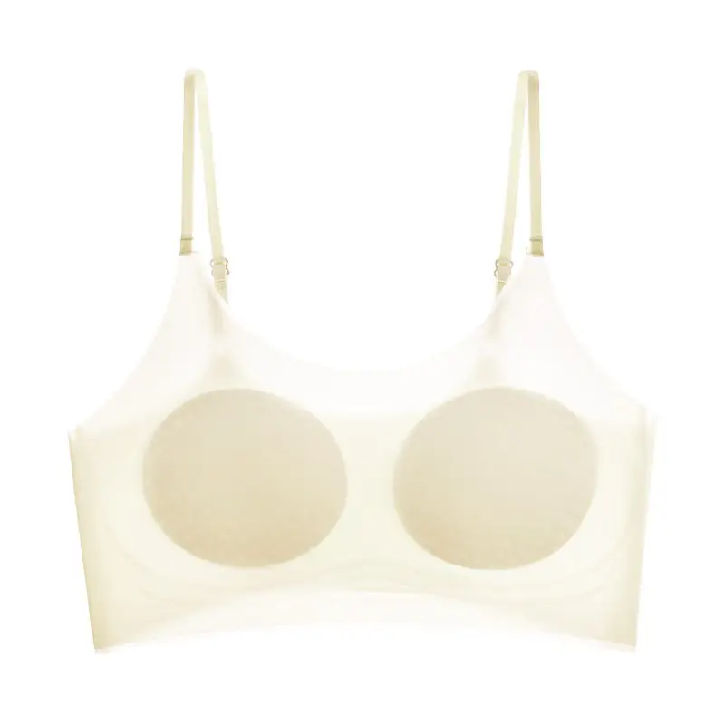 Zhiyincao Same Style Junior High School Girls' Bra, Cool-Feel Developmental Sports Shaping Bra for Girls, Green Cotton