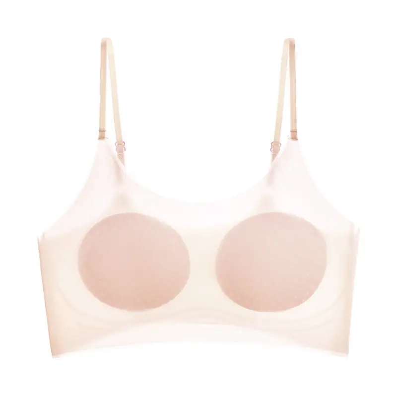 Zhiyincao Same Style Junior High School Girls' Bra, Cool-Feel Developmental Sports Shaping Bra for Girls, Green Cotton