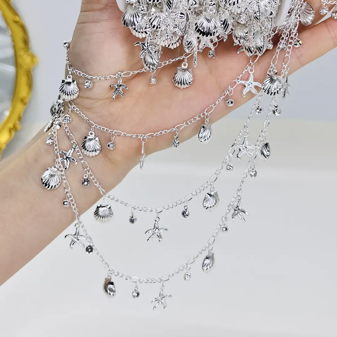 DIY Jewelry Chain with High Color Retention, Starfish and Shell Handmade Chain, Loose Chain, Cross-Border Ocean Series, Ancient Style Hanfu Accessories
