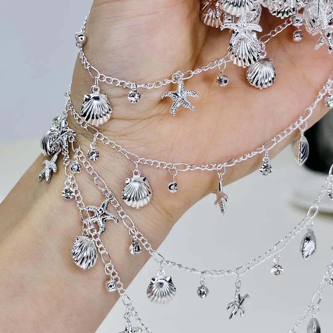 DIY Jewelry Chain with High Color Retention, Starfish and Shell Handmade Chain, Loose Chain, Cross-Border Ocean Series, Ancient Style Hanfu Accessories