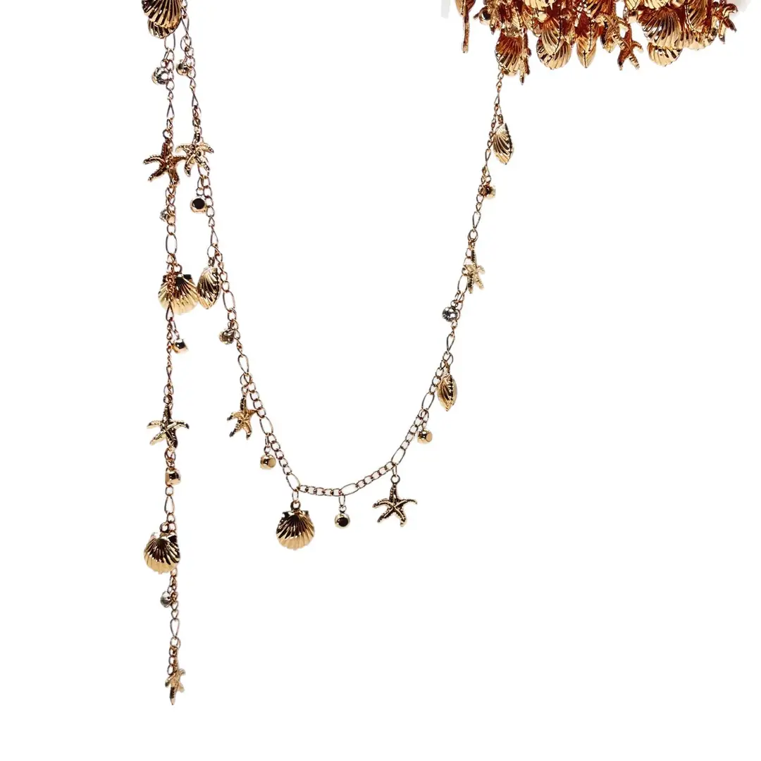 DIY Jewelry Chain with High Color Retention, Starfish and Shell Handmade Chain, Loose Chain, Cross-Border Ocean Series, Ancient Style Hanfu Accessories