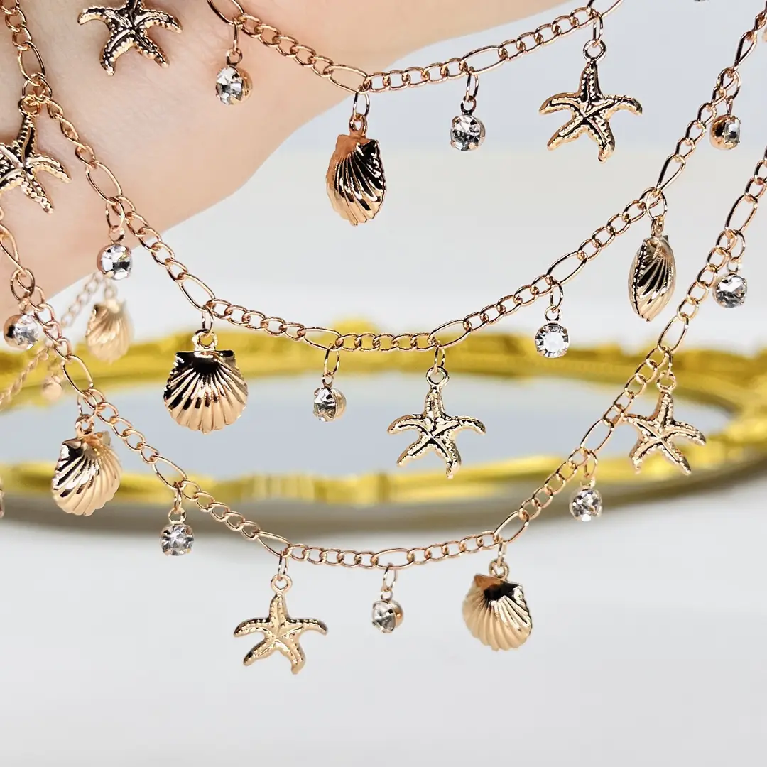 DIY Jewelry Chain with High Color Retention, Starfish and Shell Handmade Chain, Loose Chain, Cross-Border Ocean Series, Ancient Style Hanfu Accessories — feature 7