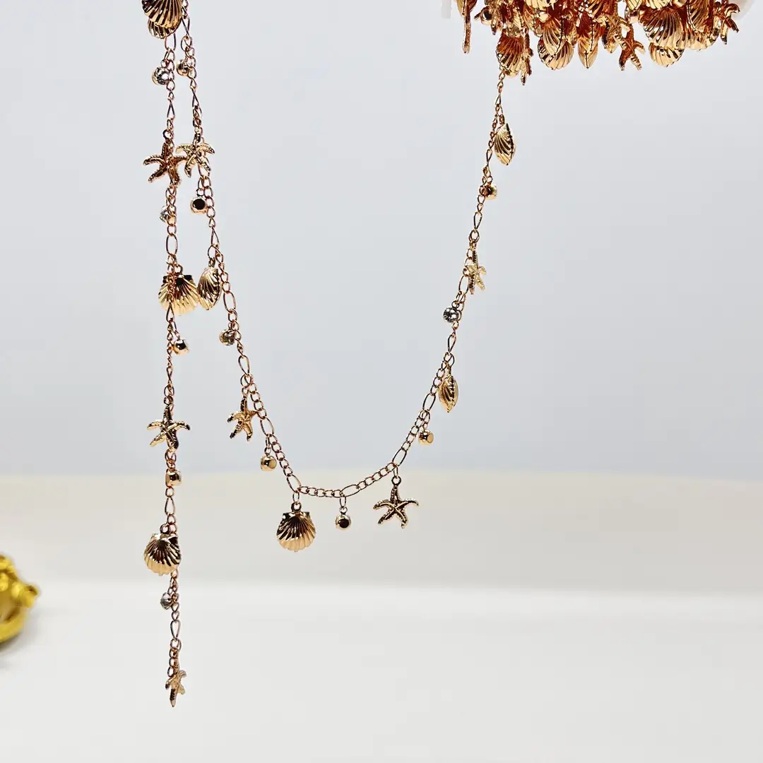 DIY Jewelry Chain with High Color Retention, Starfish and Shell Handmade Chain, Loose Chain, Cross-Border Ocean Series, Ancient Style Hanfu Accessories — feature 8