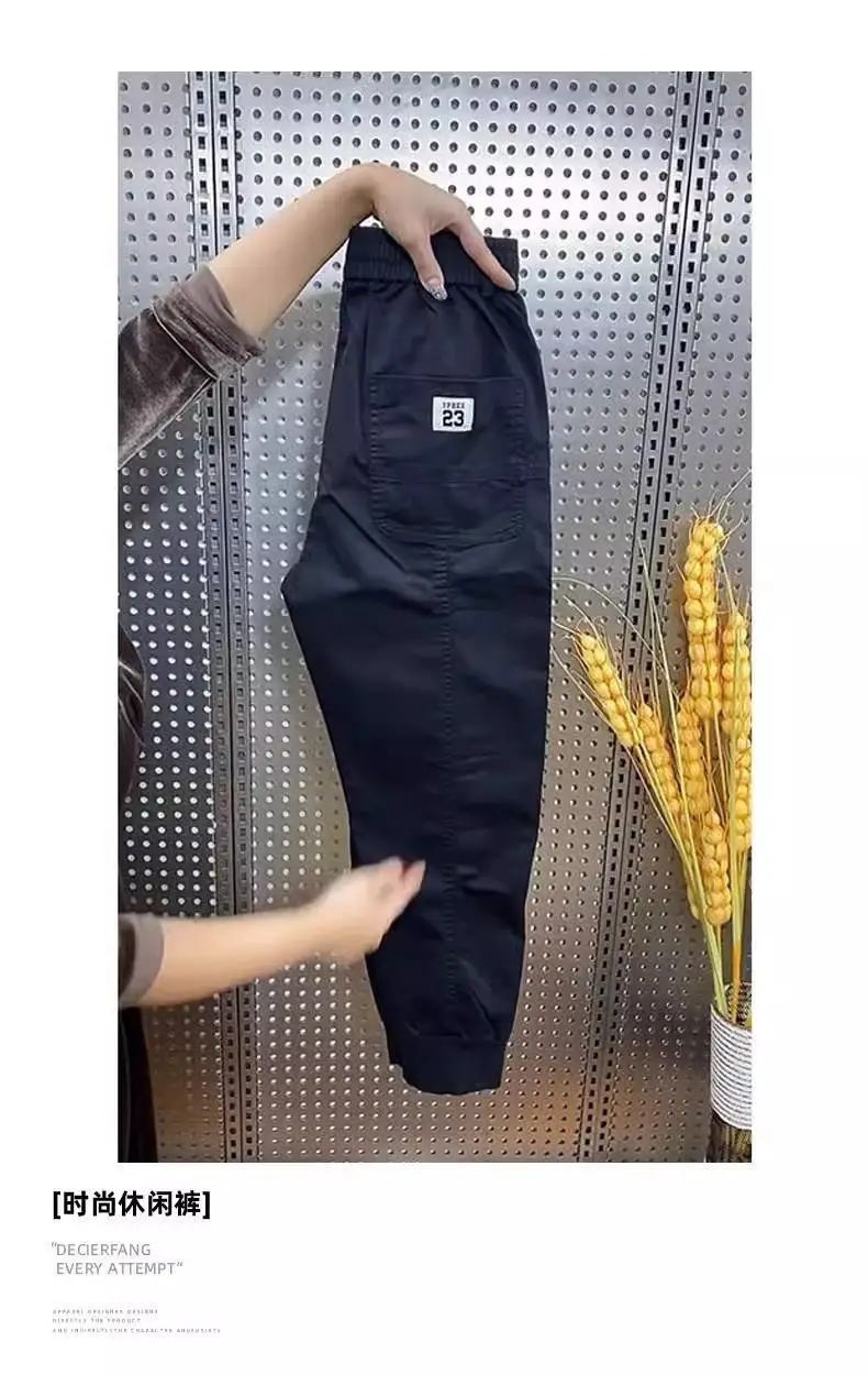 Autumn and Winter Men's Trendy Brand Fleece-Lined Casual Pants, Slim Fit Versatile Thickened Jogger Pants, Luxury High-End Warm Harem Pants — feature 3