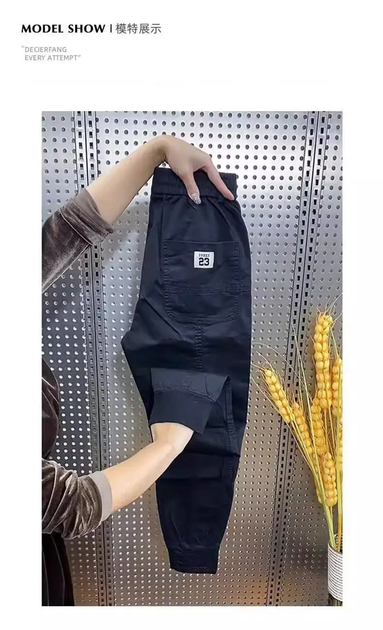Autumn and Winter Men's Trendy Brand Fleece-Lined Casual Pants, Slim Fit Versatile Thickened Jogger Pants, Luxury High-End Warm Harem Pants — feature 4