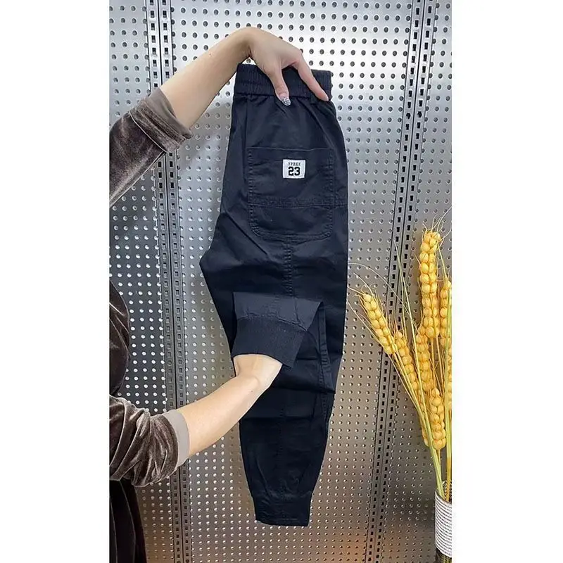 Autumn and Winter Men's Trendy Brand Fleece-Lined Casual Pants, Slim Fit Versatile Thickened Jogger Pants, Luxury High-End Warm Harem Pants