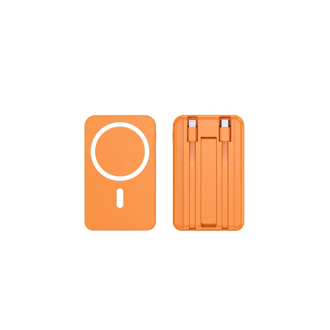 Cross-Border Magsafe Magnetic Wireless Power Bank 10,000 Mah with Built-In Cable Stand Mobile Power Supply Powerbank