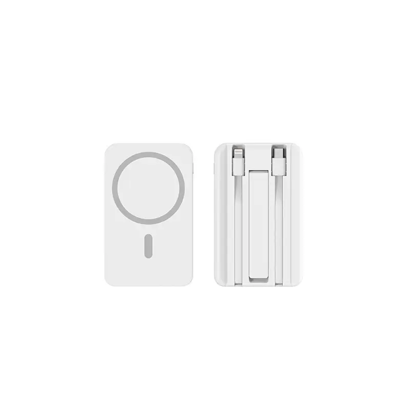Cross-Border Magsafe Magnetic Wireless Power Bank 10,000 Mah with Built-In Cable Stand Mobile Power Supply Powerbank