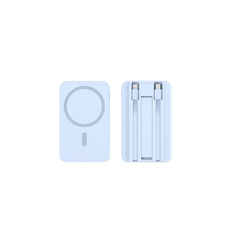 Cross-Border Magsafe Magnetic Wireless Power Bank 10,000 Mah with Built-In Cable Stand Mobile Power Supply Powerbank