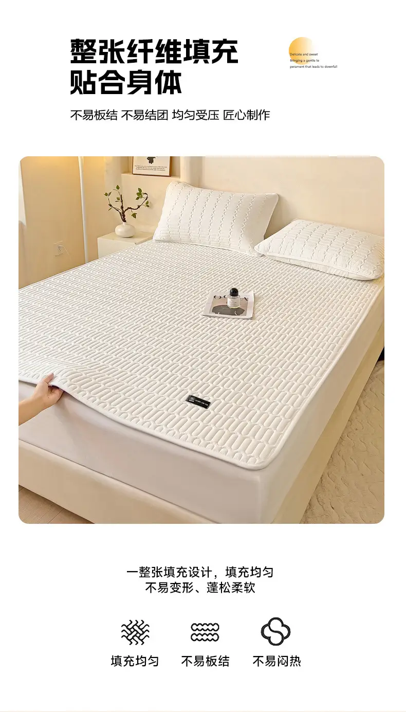 Cross-Border Waterproof Mattress Pad, Four-Season Bed Protector, Quilted Cotton Bed Sheet, Non-Slip Protective Pad, Bed Cover, Foreign Trade Wholesale — feature 11