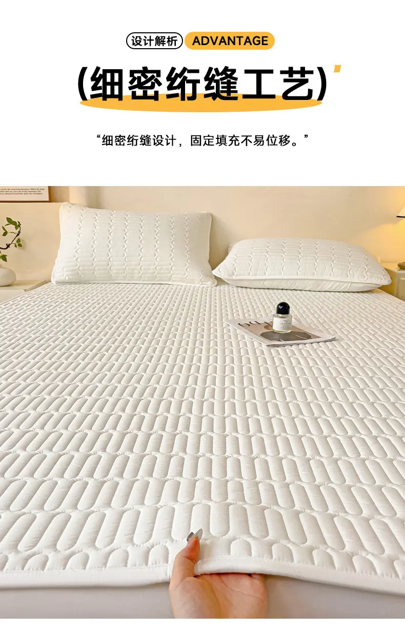 Cross-Border Waterproof Mattress Pad, Four-Season Bed Protector, Quilted Cotton Bed Sheet, Non-Slip Protective Pad, Bed Cover, Foreign Trade Wholesale — feature 15