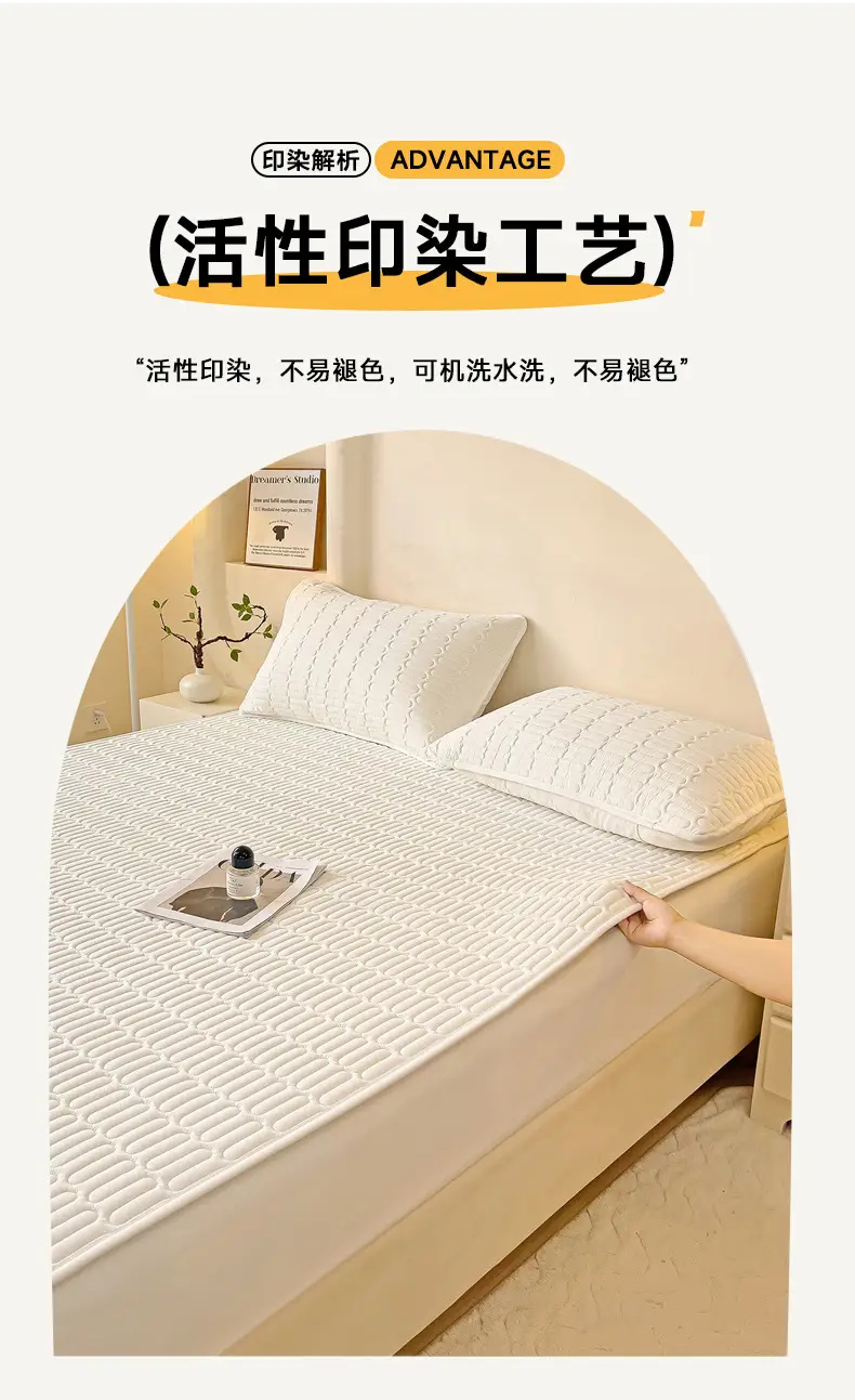 Cross-Border Waterproof Mattress Pad, Four-Season Bed Protector, Quilted Cotton Bed Sheet, Non-Slip Protective Pad, Bed Cover, Foreign Trade Wholesale — feature 17