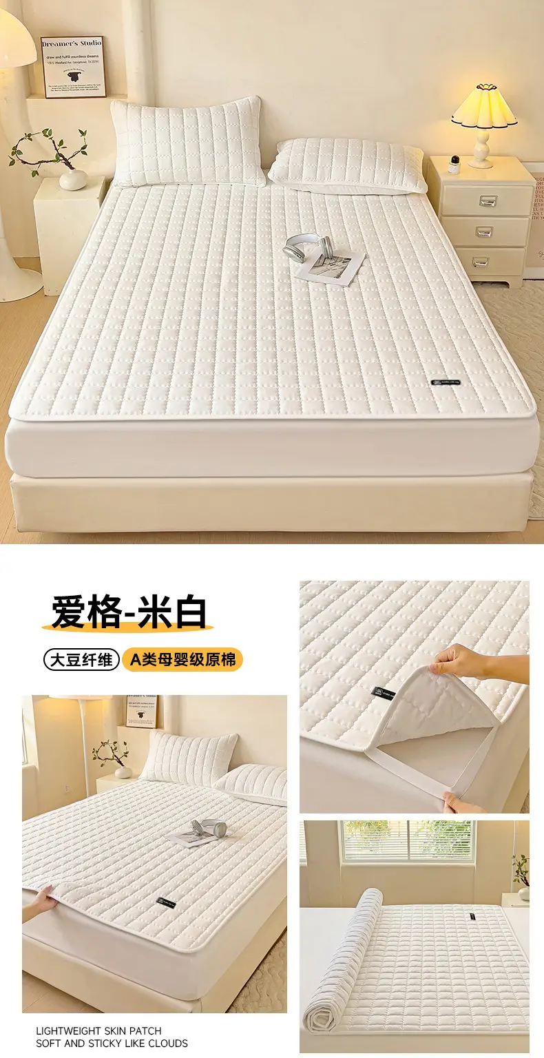 Cross-Border Waterproof Mattress Pad, Four-Season Bed Protector, Quilted Cotton Bed Sheet, Non-Slip Protective Pad, Bed Cover, Foreign Trade Wholesale — feature 23