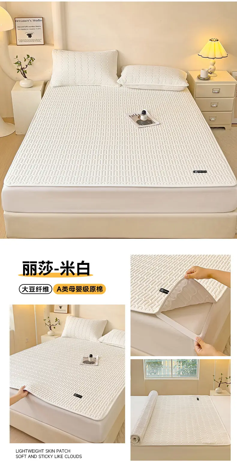 Cross-Border Waterproof Mattress Pad, Four-Season Bed Protector, Quilted Cotton Bed Sheet, Non-Slip Protective Pad, Bed Cover, Foreign Trade Wholesale — feature 25