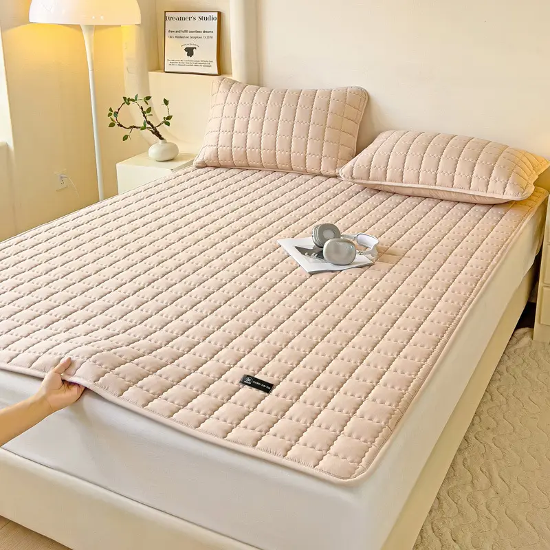 Cross-Border Waterproof Mattress Pad, Four-Season Bed Protector, Quilted Cotton Bed Sheet, Non-Slip Protective Pad, Bed Cover, Foreign Trade Wholesale