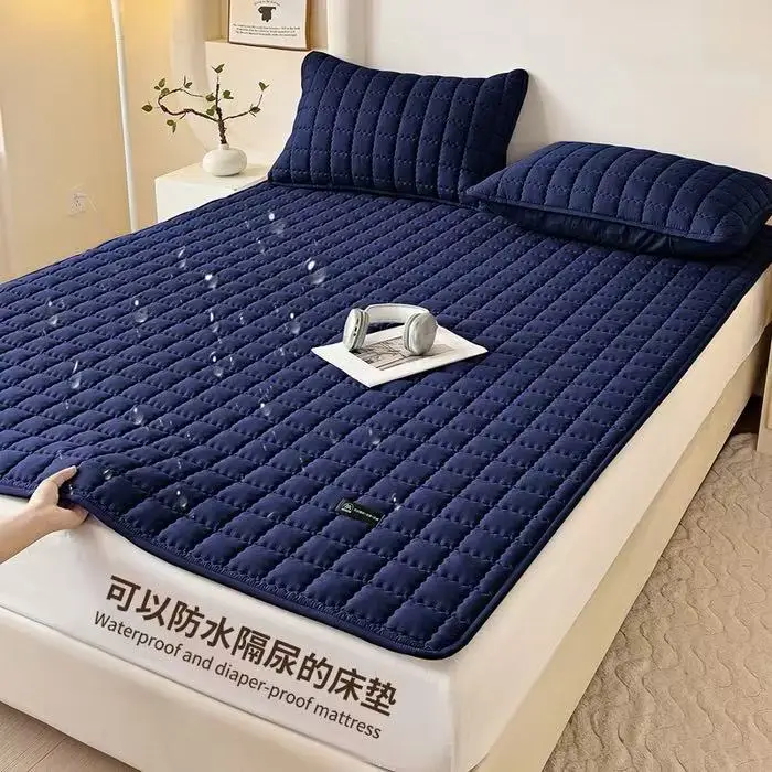 Cross-Border Waterproof Mattress Pad, Four-Season Bed Protector, Quilted Cotton Bed Sheet, Non-Slip Protective Pad, Bed Cover, Foreign Trade Wholesale