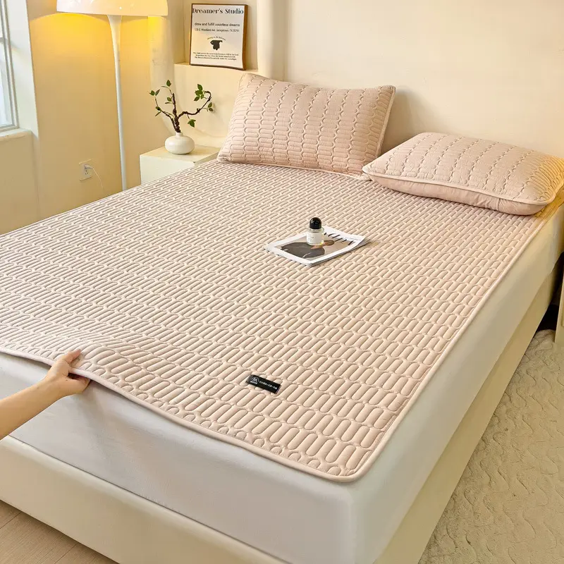 Cross-Border Waterproof Mattress Pad, Four-Season Bed Protector, Quilted Cotton Bed Sheet, Non-Slip Protective Pad, Bed Cover, Foreign Trade Wholesale